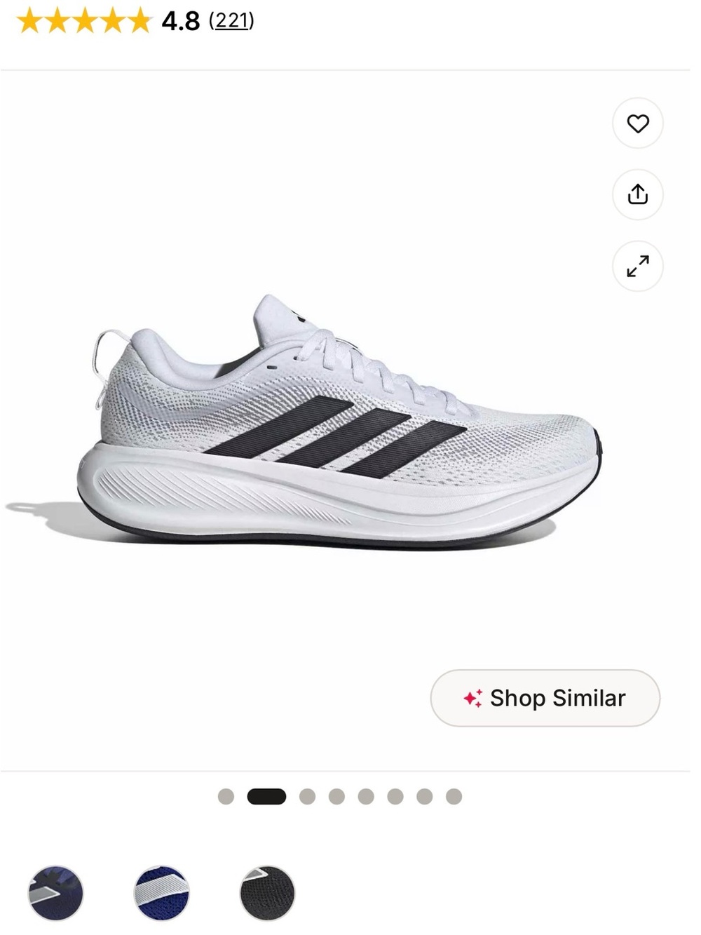 adidas White and Black Men's Lightweight Running Sneakers